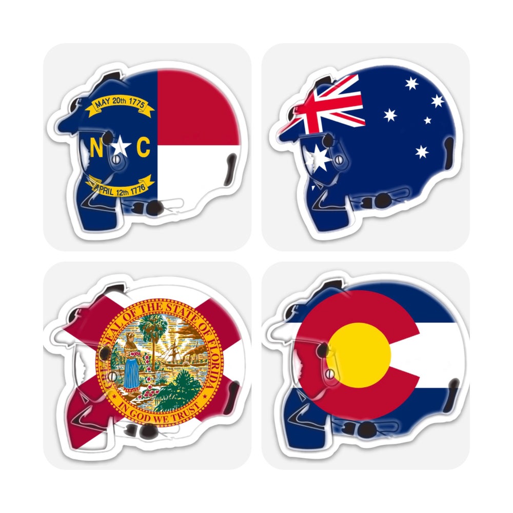 Chrome Country Flag Football Helmet Decal