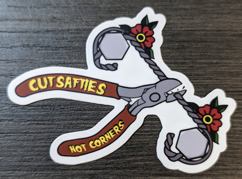 BLEM cut safeties not corners stickers